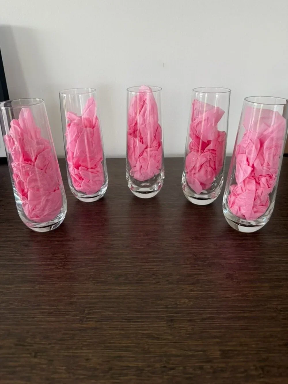 Set of 5 Stemless Champagne Flutes